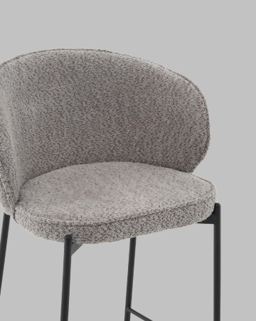 Стул полубарный Тисдейл букле серый