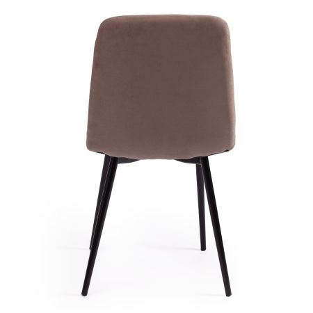 Стул CHILLY MAX велюр и металл, 45х59х88 см, серо-бежевый 08, черный