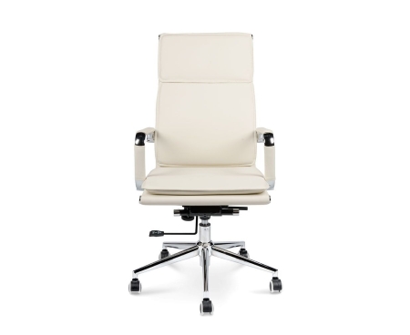 Кресло офисное Харман (ivory) хром слоновая кость экокожа