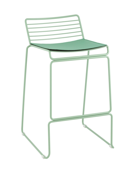 Стул полубарный Danny зеленый с подушкой