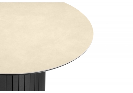 Керамический стол Гравент 90 okara light yellow, черный