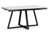 Керамический стол Памелла 140(200)х80х75 белый мрамор, черный