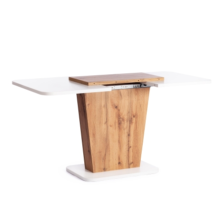 Стол обеденный GENT ЛДСП, 110-145x68,6x75,5 см, дуб вотан, белый