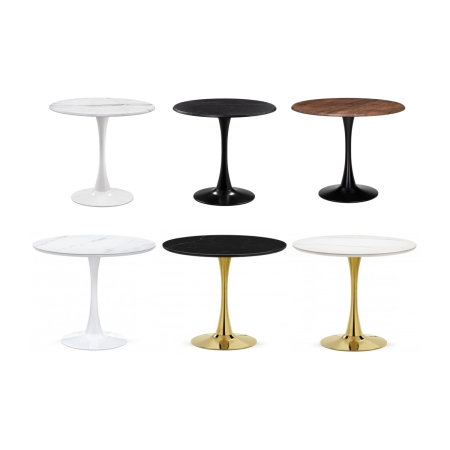 Керамический стол Тулип 90х74 черный мрамор, черный