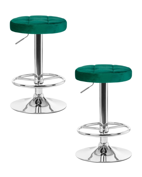 Набор 2 шт Табурет барный BRUNO, зеленый велюр (MJ9-88)