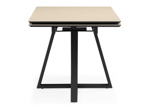 Керамический стол Памелла 120(180)х80 okara light yellow, черный