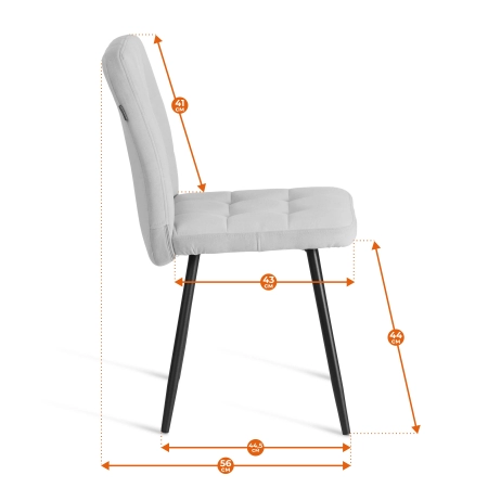 Стул обеденный Medeo бежевый, ткань и металл, мягкое сиденье, без подлокотников