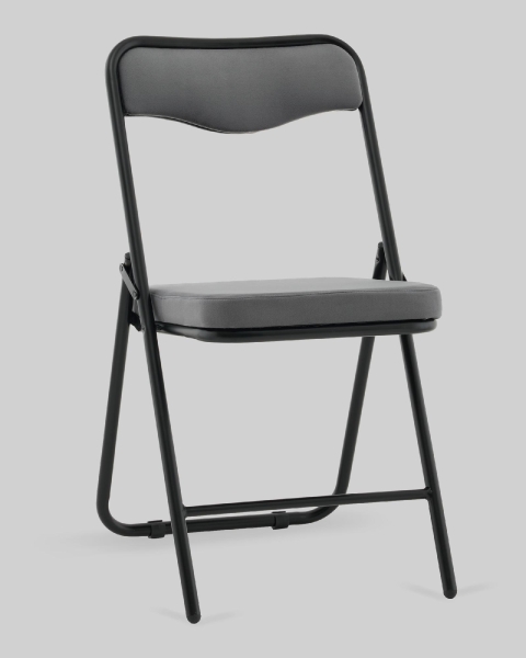 Стул складной Джонни велюр велютто темно-серый, каркас черный матовый