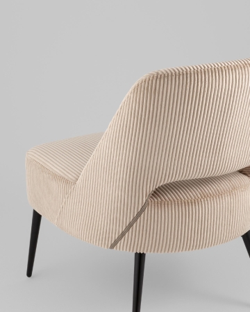 Кресло лаунж Бостон велюр рельефный бежевый