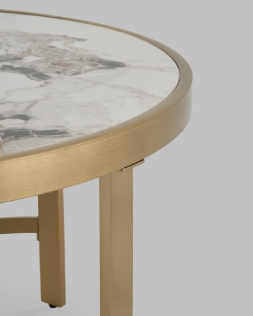 Журнальный столик Адриана 80*80 см светлая керамика