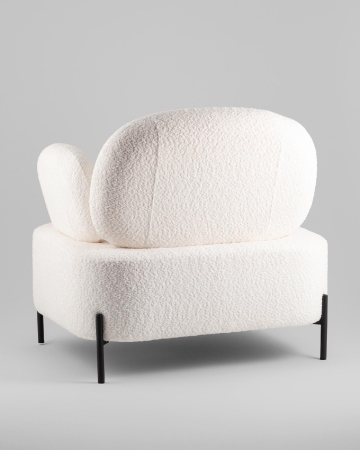 Кресло Кэнди ткань букле белый