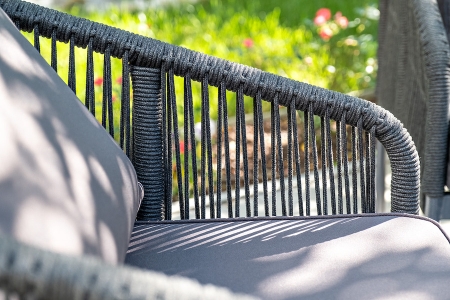 "Канны" лаунж-зона 4-местная плетеная из роупа (веревки), цвет темно-серый