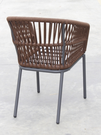 Кресло плетеное с серыми подушками Tagliamento Favorita темно-коричневый