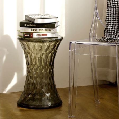 Стул-пуф Stone прозрачный серый