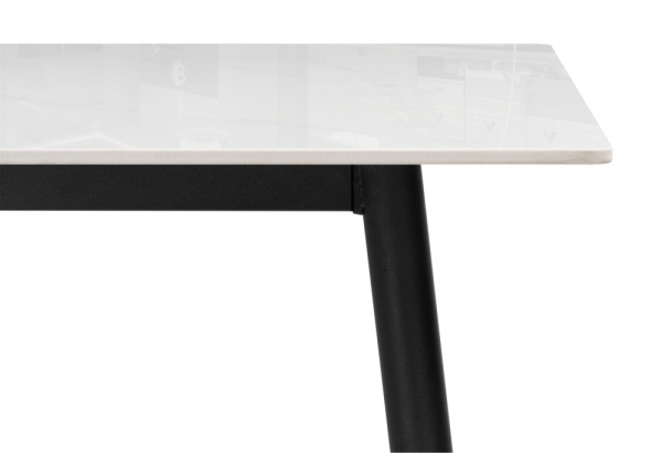 Керамический стол Rion 120 белый мрамор, черный