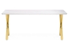 Керамический стол Селена 3 180х90х77 белый мрамор, золото