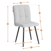 Стул обеденный Medeo белый и серый, ткань и металл, мягкое сиденье, без подлокотников