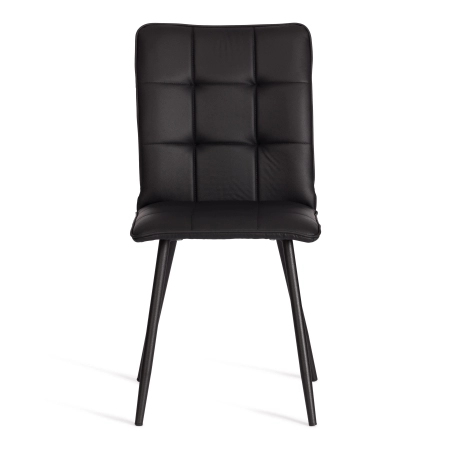 Стул обеденный Bari черный, экокожа и металл, мягкое сиденье, без подлокотников