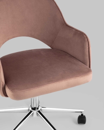 Кресло компьютерное Кларк велюр розовый