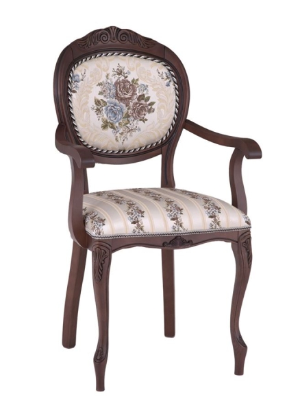 Кресло С-16 тон 317 темно-коричневый, патина черная