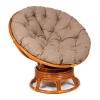 Кресло-качалка "PAPASAN" w 23 и 01 B с подушкой, коньяк, экошерсть коричневый, 1811-5