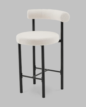 Стул полубарный Флорео букле молочный