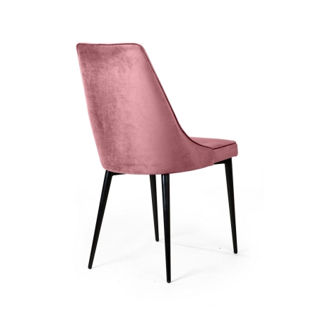 Стул Oliver бархат пудровый, черный конус
