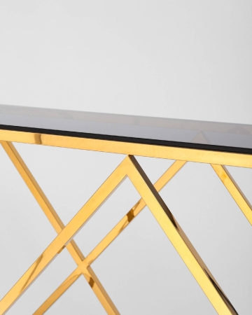 Консоль ИНСИГНИЯ 120*40 золото стекло дым