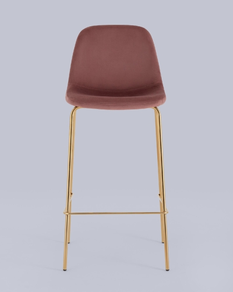 Стул барный Валенсия SN велюр пыльно-розовый золотые ножки 2 шт.